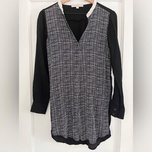 ⭐️5/$25⭐️ Loft Black White Crepe Dress